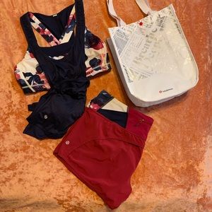 Lululemon Shorts & Bra/Tank Set